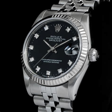 rolex datejust nero acciaio|rolex datejust 36 prezzo.